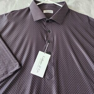 Collars & Co Polo Shirt Mens Size 3XL Featherweight Flex Black Matrix Office NEW
